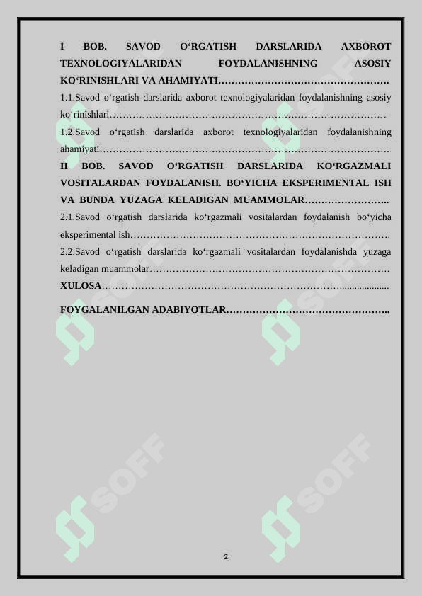 Savod o‘rgatish darslarida ko‘rgazmali vositalardan foydalanish  bilan tanishtirish 2