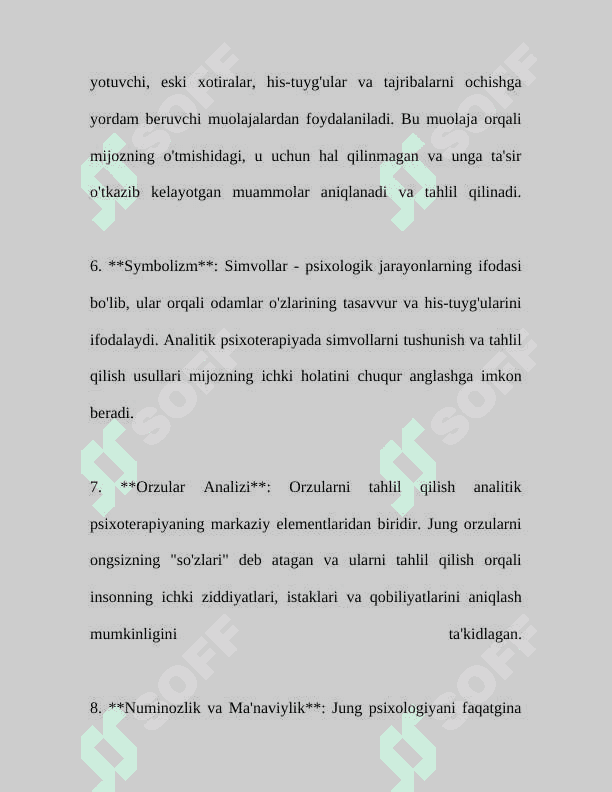 Analitik psixoterapiya. Geshtald psixologiya 5