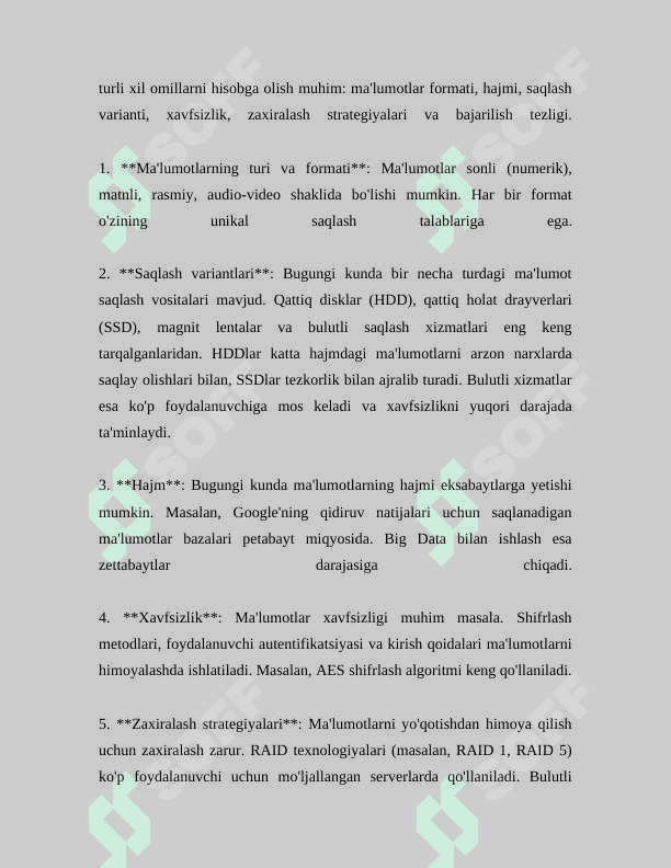 AXBOROT TIZIMLARIDA KATTA HAJMDAGI MA'LUMOTLAR BILAN ISHLASH TEXNOLOGIYALARI 3