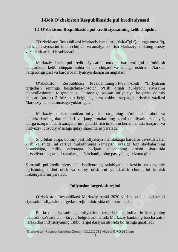 O‘zbekiston Respublikasi pul-kredit siyosati 5