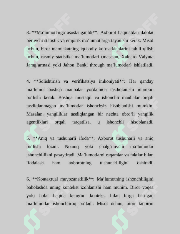 AXBOROT TURLARI VA ISHONCHLILIGI 8