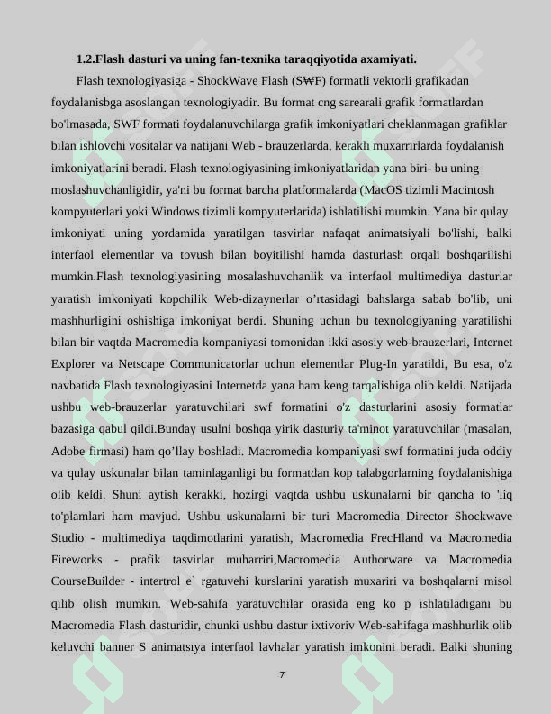 Flash dasturi va uning fan-texnika taraqqiyotida ahamiyati 7