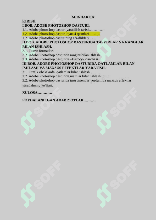 Adobe photoshop dasturning grafik obyektlarda ranglar va qatlamlar bilan ishlashning zamonaviy usullari 2 3