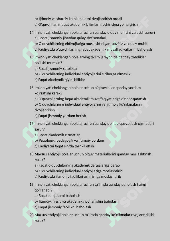 Imkoniyati cheklangan bolalarni umumta’lim maktablarida o‘qitishda konseptual talablar. 3