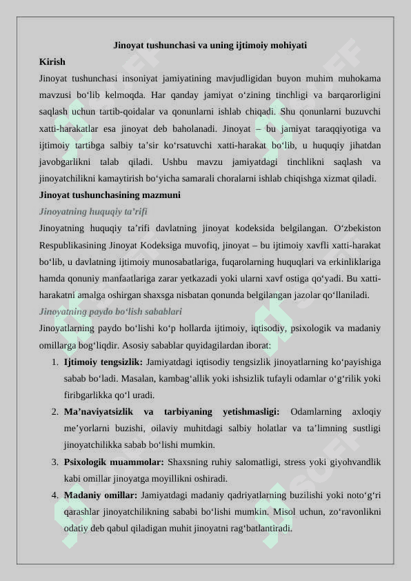 Jinoyat tushunchasi va uning ijtimoiy moxiyati 25 2