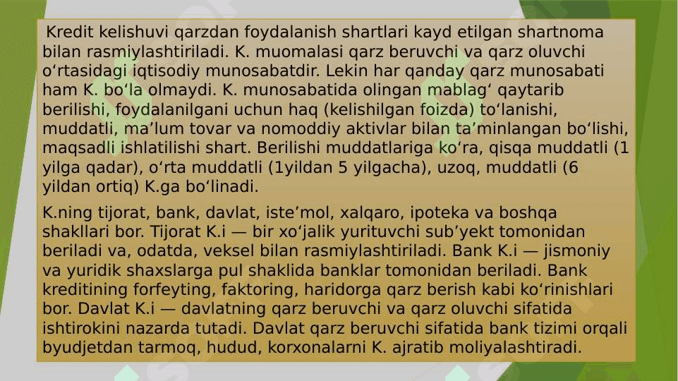 Kreditning zarurligi funktsiyalari turlari va shakllari 7
