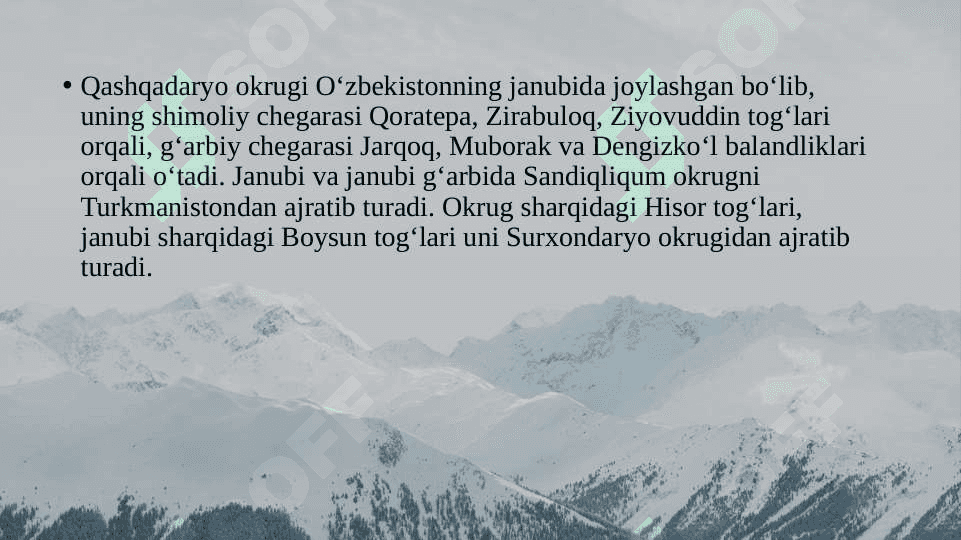 QASHQADARYO TABIIY GEOGRAFIK OKRUGI 3