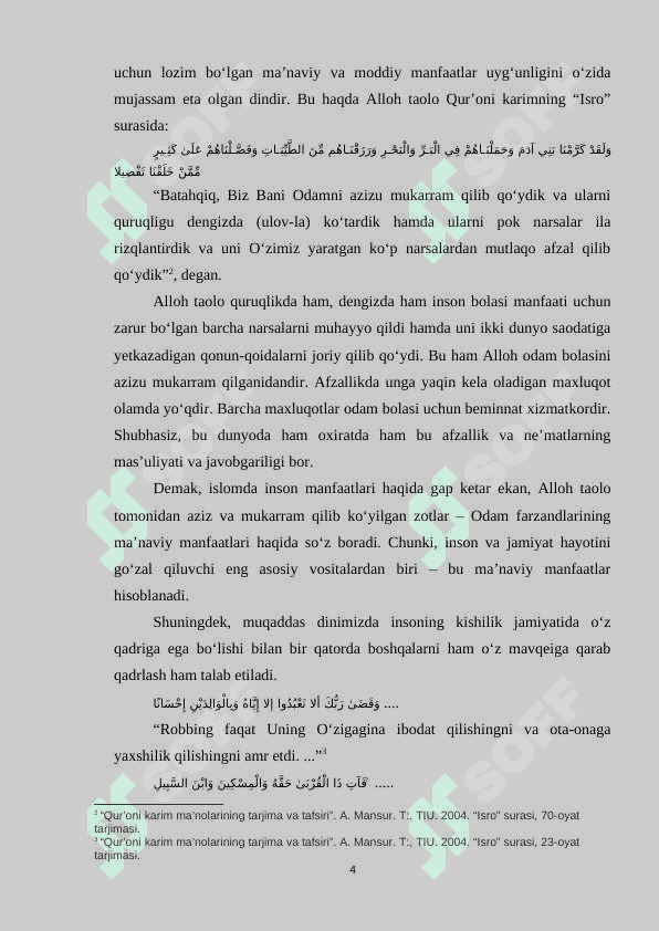 Islomda inson huquqlari himoyasi, ijtimoiy tenglik, adolat va bag‘rikenglik mavzusi 4