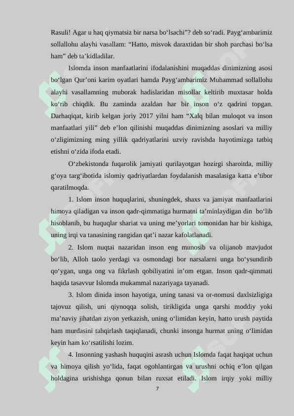 Islomda inson huquqlari himoyasi, ijtimoiy tenglik, adolat va bag‘rikenglik mavzusi 7