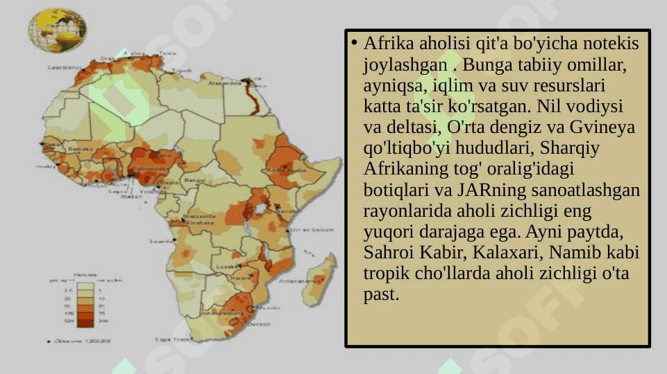 Afrika mamlakatlarining aholisi va ho’jaligi 6