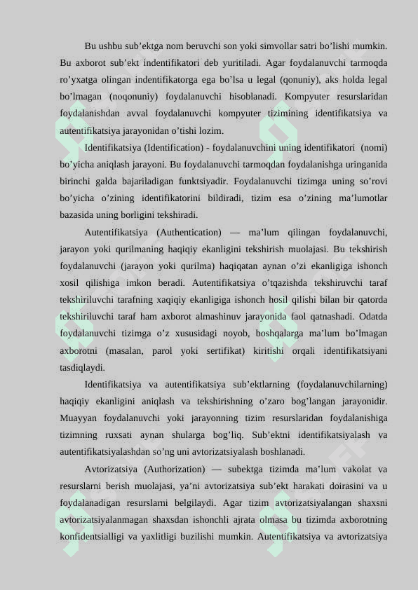 IDENTIFIKATSIYA VA AUTENTIFIKATSIYA MASALALARI 4