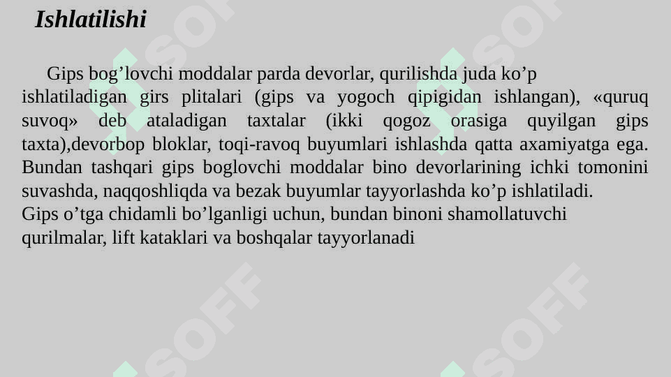 Qurilish gipsining xususiyatlari 3