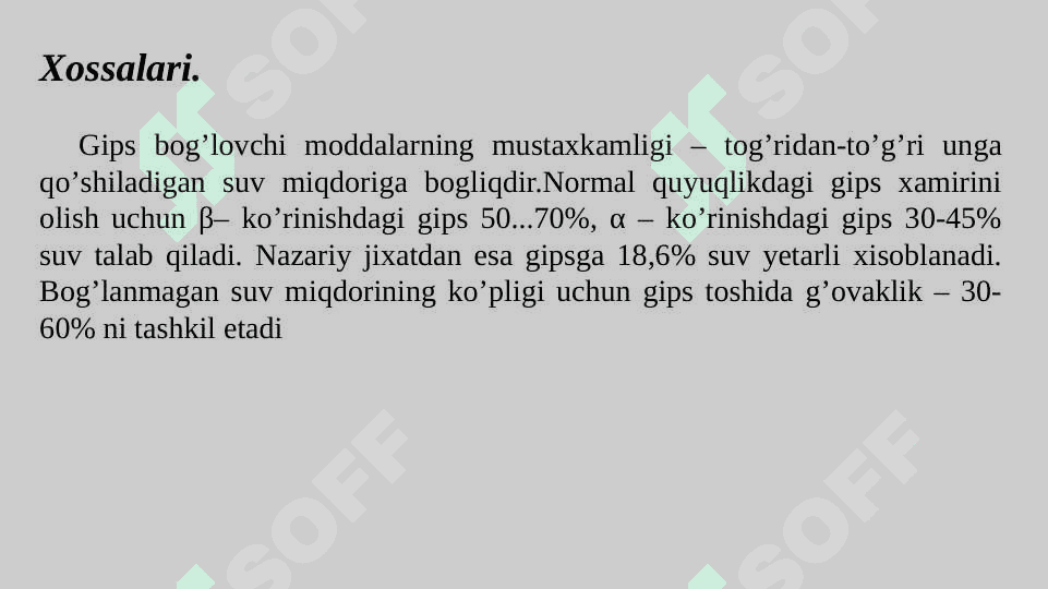 Qurilish gipsining xususiyatlari 4