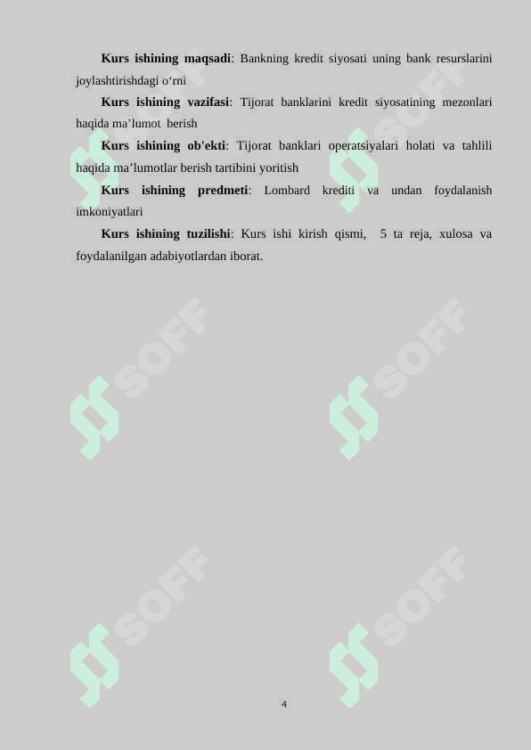 tijorat banklarda alohida kredit turlari va ularning kreditlash jarayonlari 4