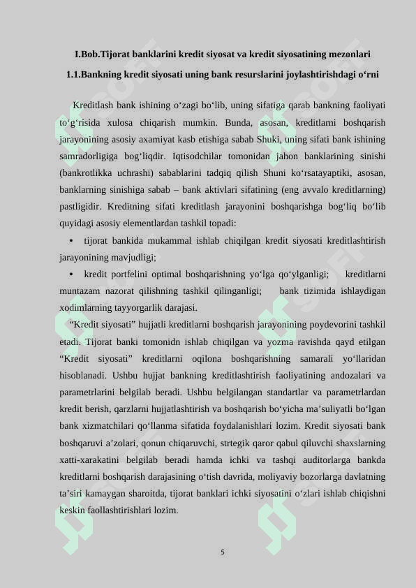 tijorat banklarda alohida kredit turlari va ularning kreditlash jarayonlari 5
