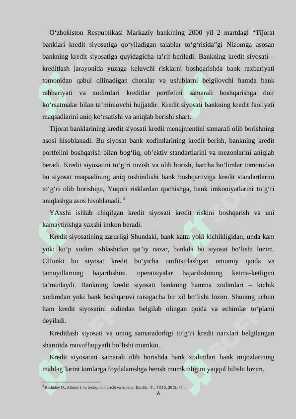 Tijorat banklarda alohida kredit turlari va ularning kreditlash jarayonlari 6