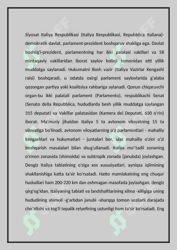 Italiya iqtisodiyoti haqida 6