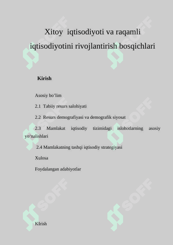 Xitoy iqtisodiyoti va raqamli iqtisodiyotini rivojlantirish bosqichlari 2