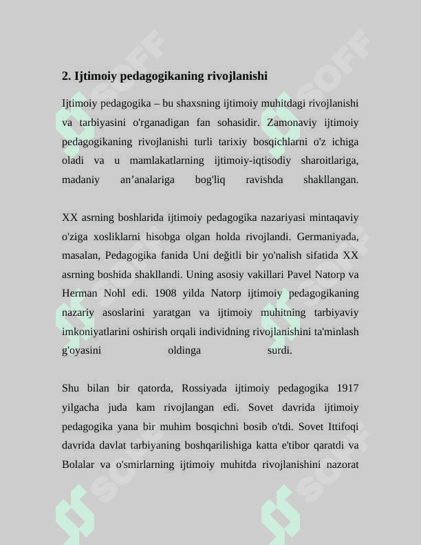 IJTIMOIY PEDOGOKIKANING TARIXI 8