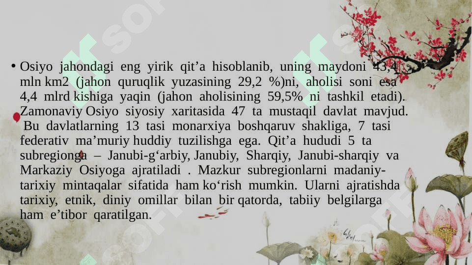 JANUBI-G‘ARBIY VA JANUBIY OSIYO DAVLATLARI 3