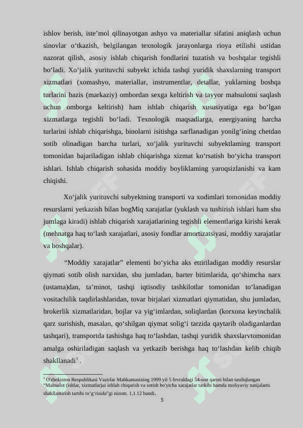 BUYURTMALI KALKULYATSIYA QILISH USULI MOHIYATI 5