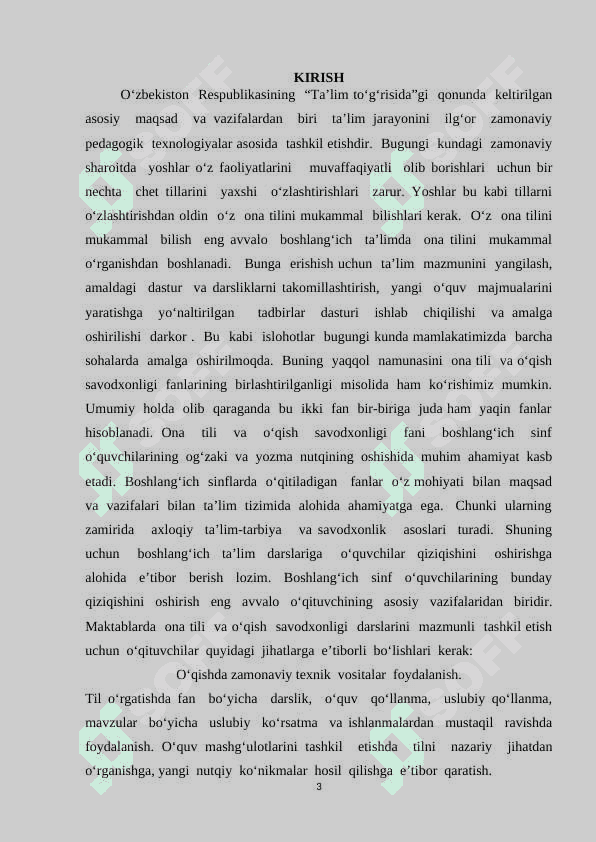 Boshlang‘ich sinflarda ona tili va o‘qish savodxonligi darslarida tabiat mavzusidagi asarlarni zamonaviy pedagogik texnologiyalar asosida o‘rganish usullari 3
