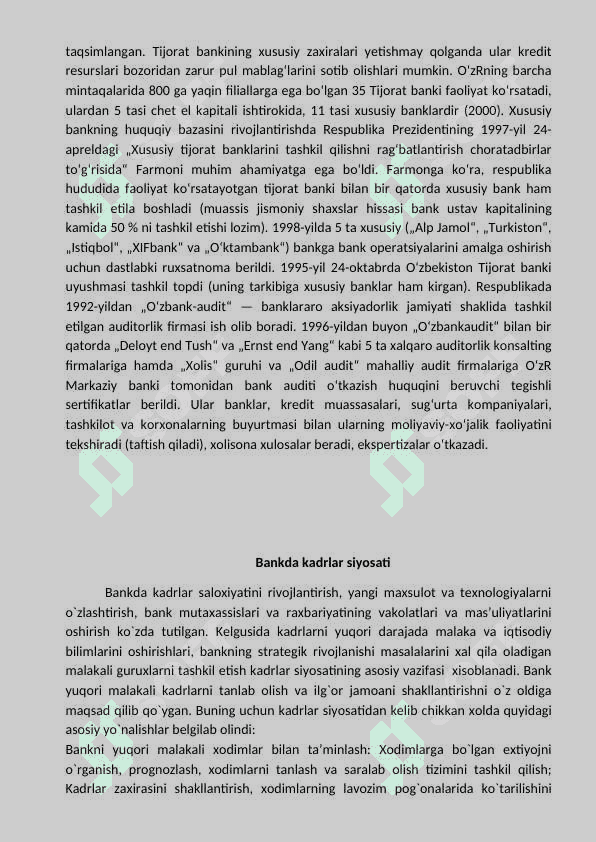 Amaliyot hisoboti Biznesni rivojlantirish bank 6