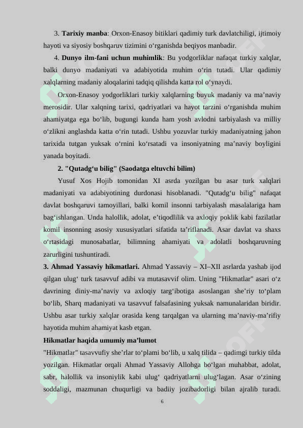 Turk xalqlarining yozma yodgorliklarida ta’lim-tarbiya masalalari. 6