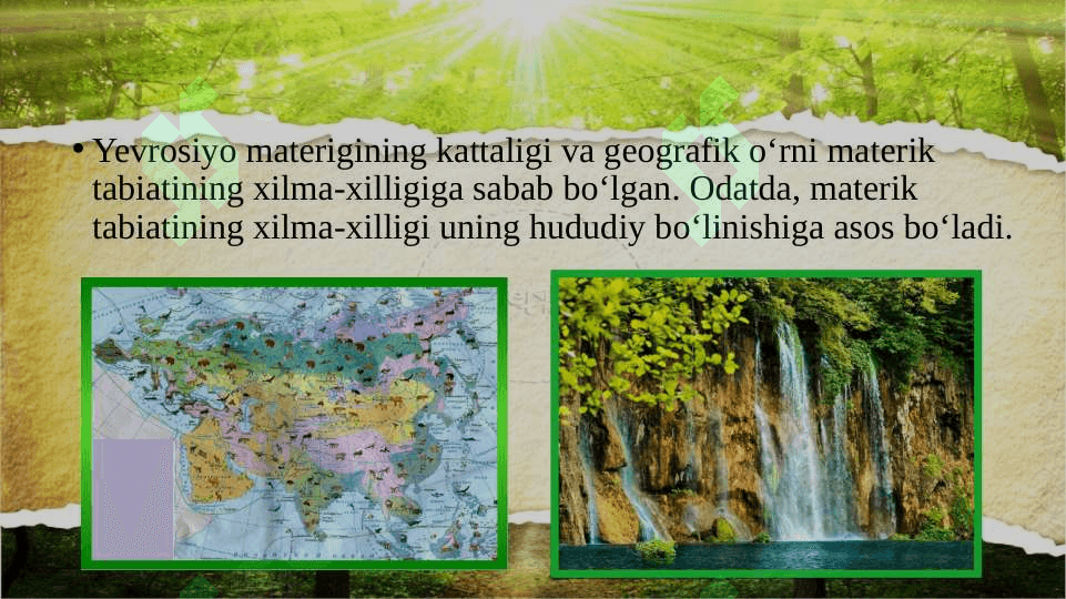 Yevrosiyo hududining tabiiy geografik o‘lkalarga bo‘linishi 2