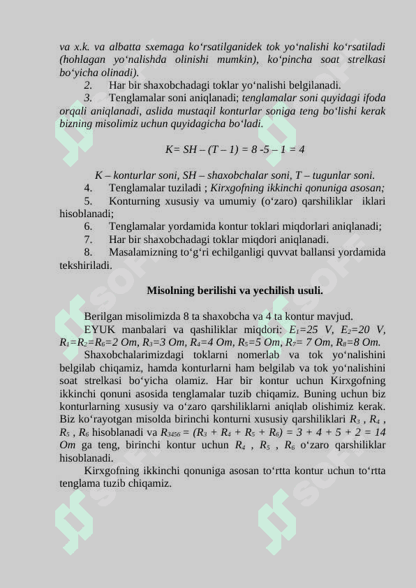 Elektr zanjirlarni kontur toklar usuli va tugun potensiallar usulida hisoblash 2