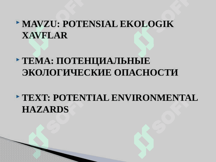 POTENSIAL EKOLOGIK XAVFLAR 2