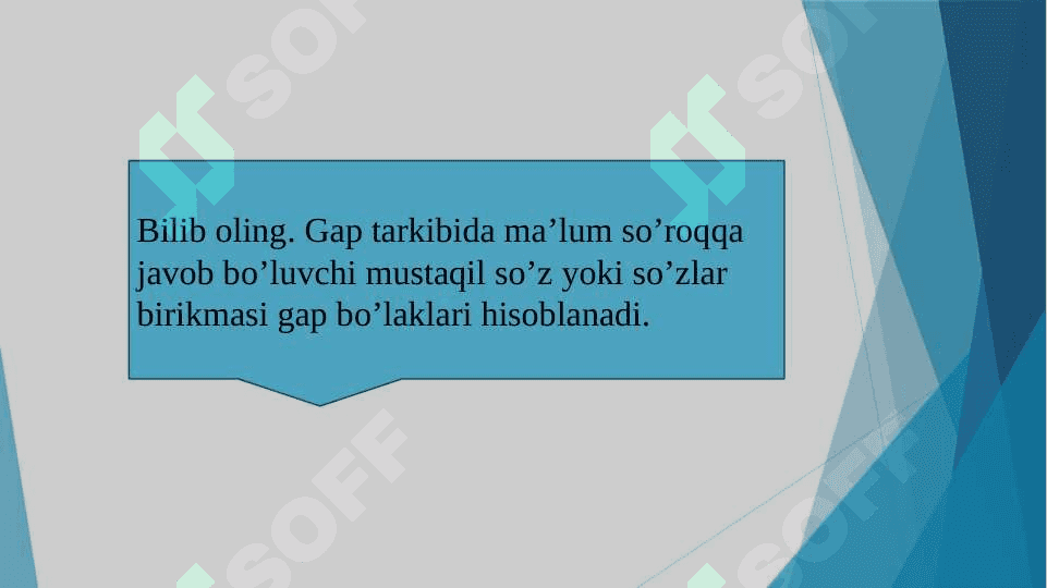 Gapning ikkinchi darajali bo’laklari 2