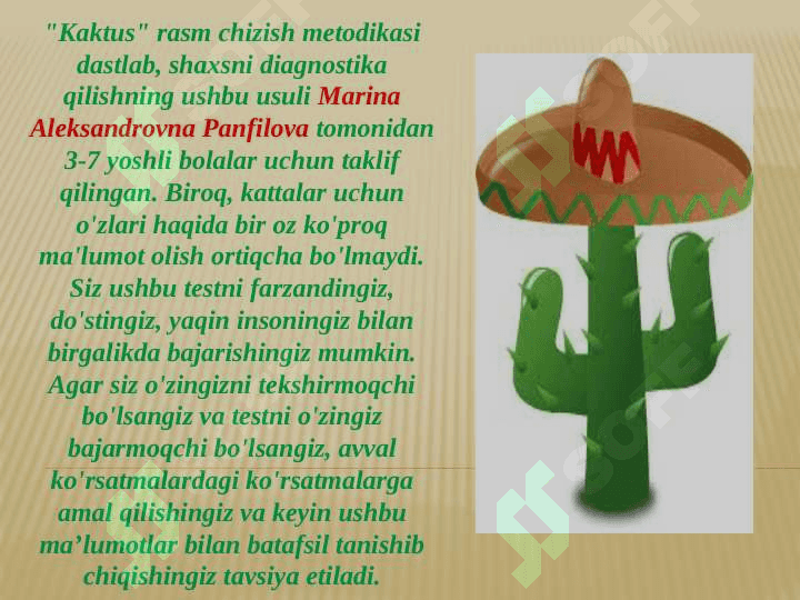 “Kaktus” chizish metodikasi 2