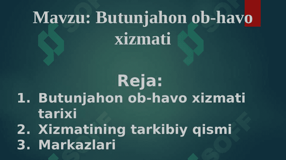 Butun jahon ob havo tizimi 2