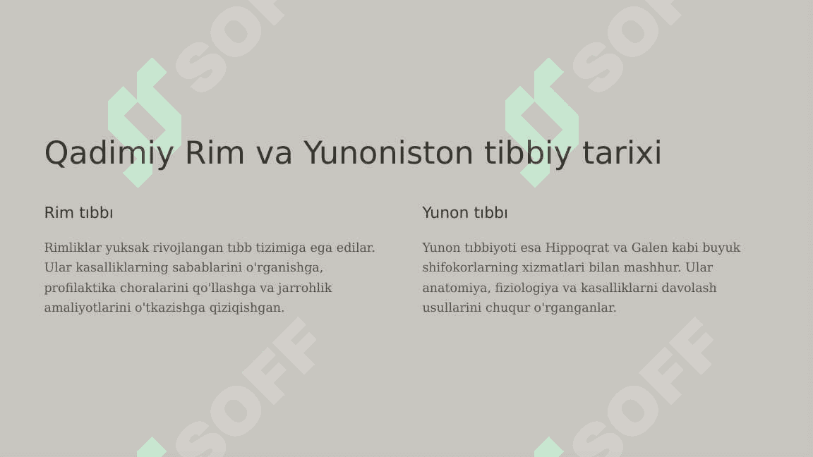 Rim va Gresiyada davolashning qadimiy usullari 3