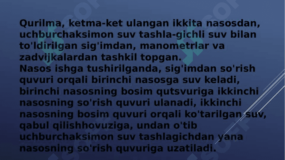 Ketma ket ishlayotgan nasoslarni sinash 3