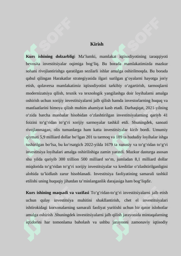 Investitsiyalarni jalb etish va ulardan foydalanishning iqtisodiy samaradorligi 3