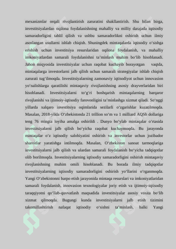 Investitsiyalarni jalb etish va ulardan foydalanishning iqtisodiy samaradorligi 4