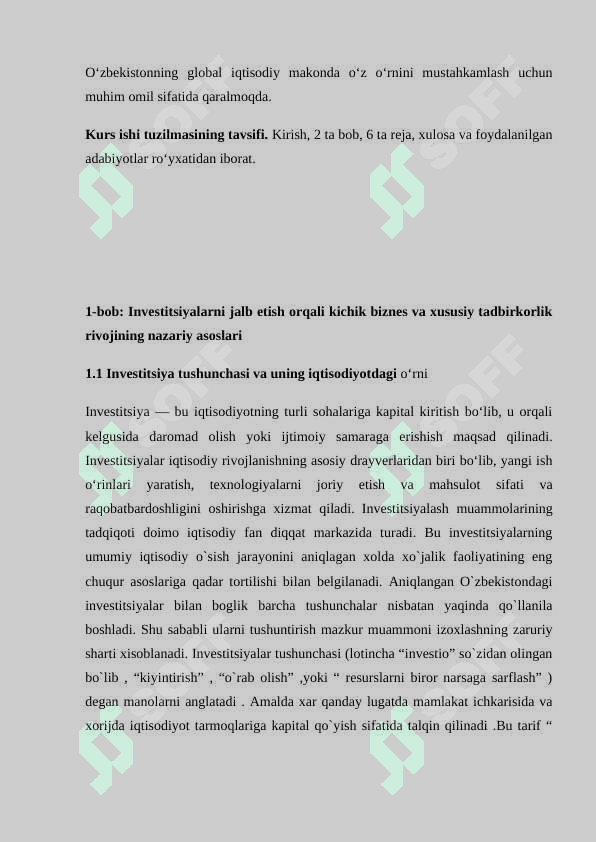 Investitsiyalarni jalb etish va ulardan foydalanishning iqtisodiy samaradorligi 5