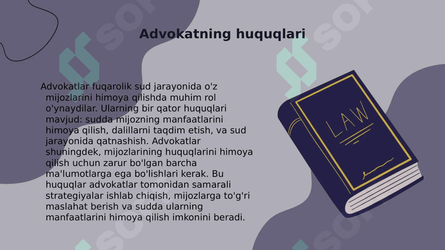 Fuqarolik sud ishlarini yuritishda advokatning ishtiroki 8