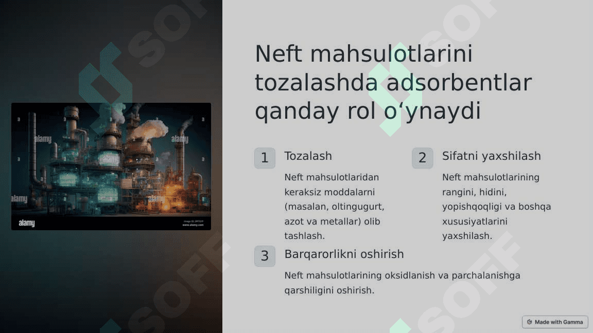 Neft mahsulotlarini sifatini yaxshilashda adsorbentlarning qo’llanilishi 4