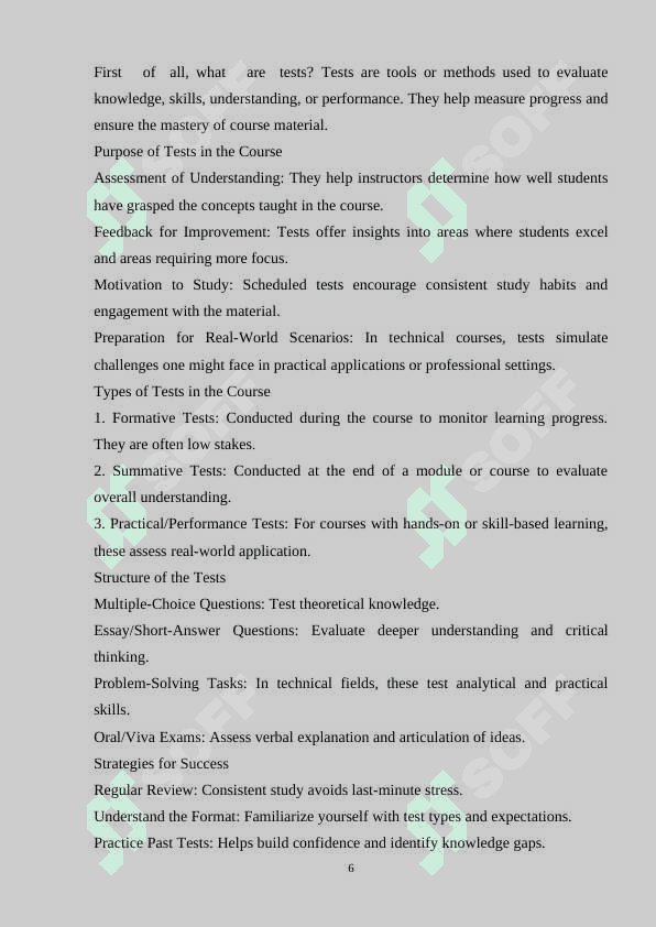 Types   of   Tests  used  in  English   Language 6