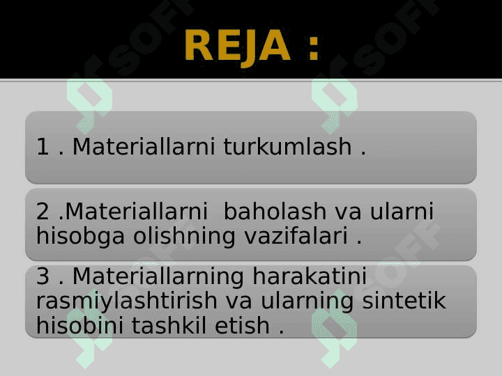 Materiallar hisobi 2