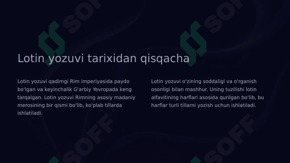 Lotin tilida olmosh. (ego-men, poroma-men uchun, tersi-toza holda) 3