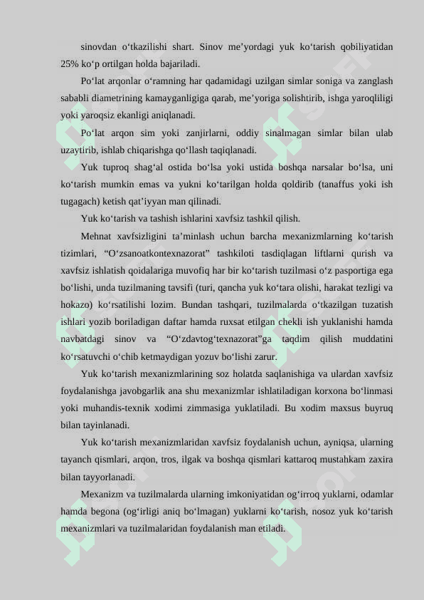 Yuk ko’taruvchi, tashuvchi transport vositalarining turlari va ularga qo’yiladigan xavfsizlik talablari 3