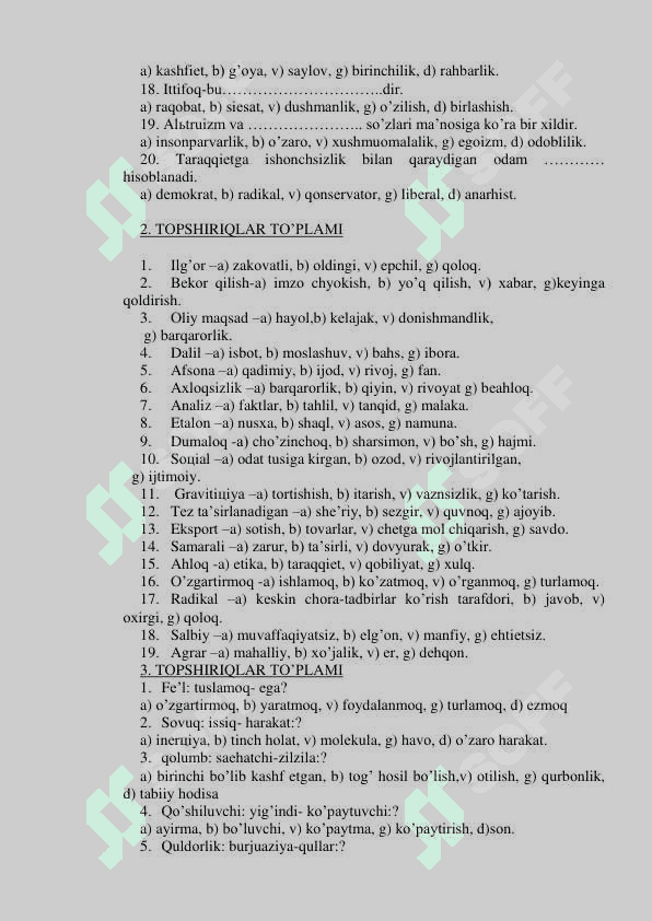 Intellektual qobilyatni aniqlash uchun metodika 2