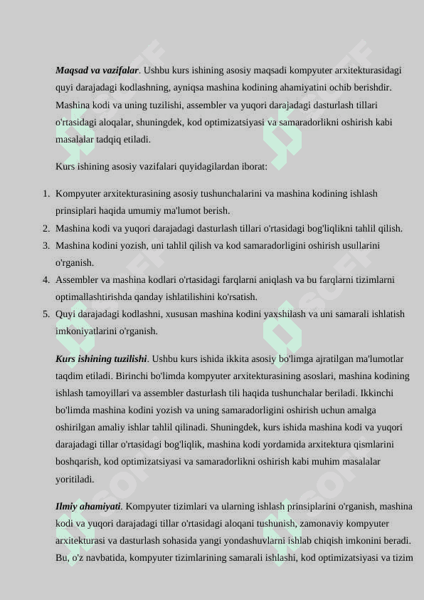 Kompyuter arxitekturasida quyi darajadagi kodlash. Mashina kodi 4