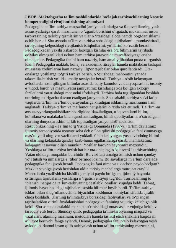 Bo‘lajak maktabgacha ta’lim pedagoglarini kreativ qobiliyatlarini rivojlantirish mexanizmi 6