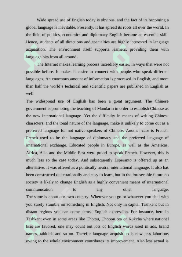 Ubiquity of English 2