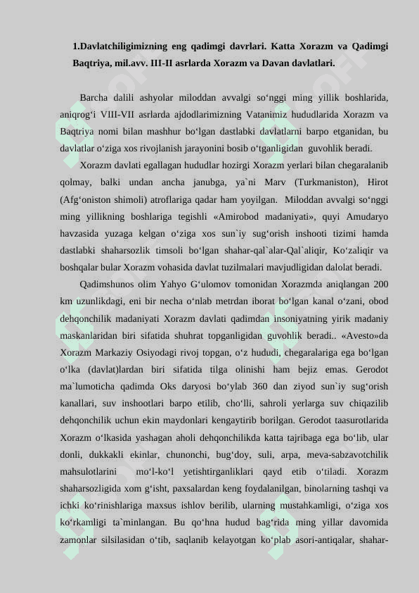 O‘zbek davlatchiligining tarixiy bosqichlari (O‘zbekiston hududidagi davlatlar tarixi misolida) 2